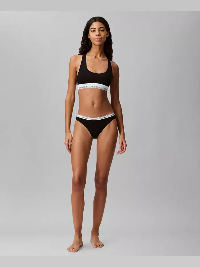 Calvin Klein Женский современный хлопковый бюстгальтер-бралетт F3785 — изображение 5 из 5, черный