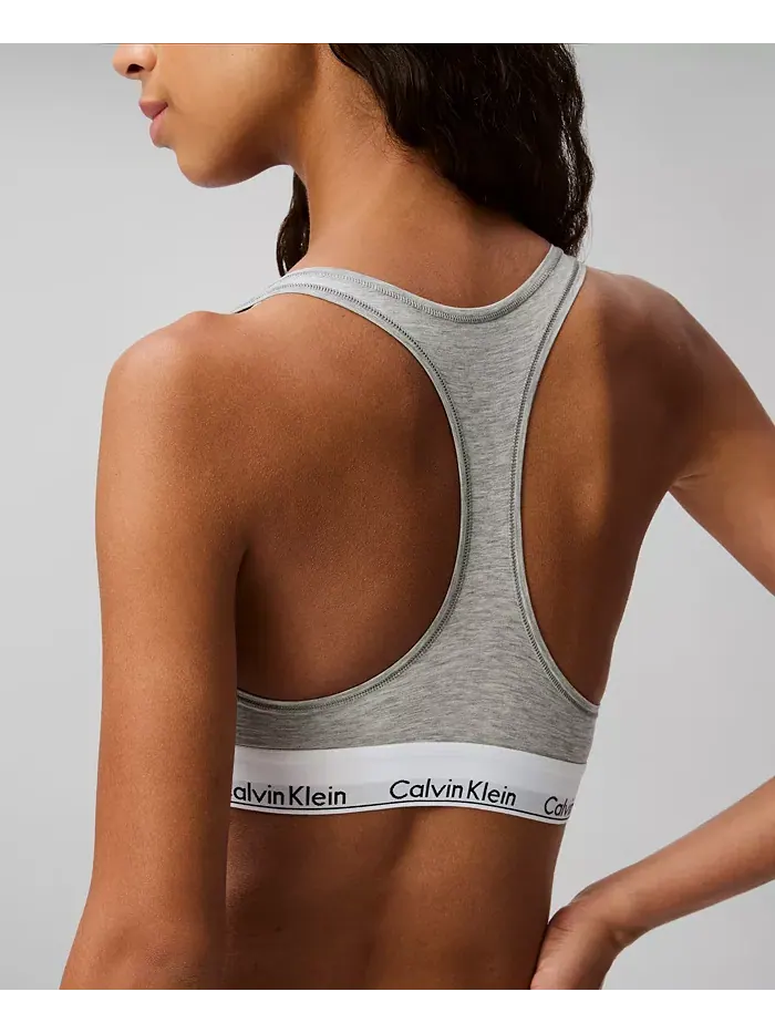 Calvin Klein Женский современный хлопковый бюстгальтер-бралетт F3785 — изображение 2 из 6, серый