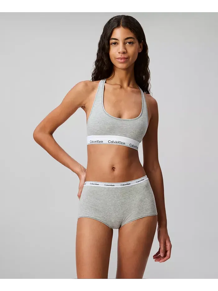 Calvin Klein Женский современный хлопковый бюстгальтер-бралетт F3785 — изображение 3 из 6, серый
