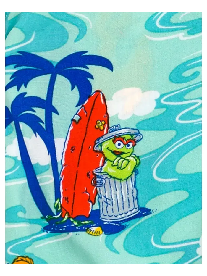 Детская гавайская рубашка на пуговицах для девочки с принтом Bird, Cookie Monster, Elmo и Oscar the — 3