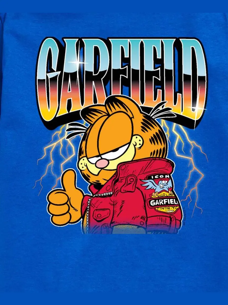 Детская футболка с коротким рукавом и графическим принтом, размер 8-20 Garfield — изображение 3 из 3, синий