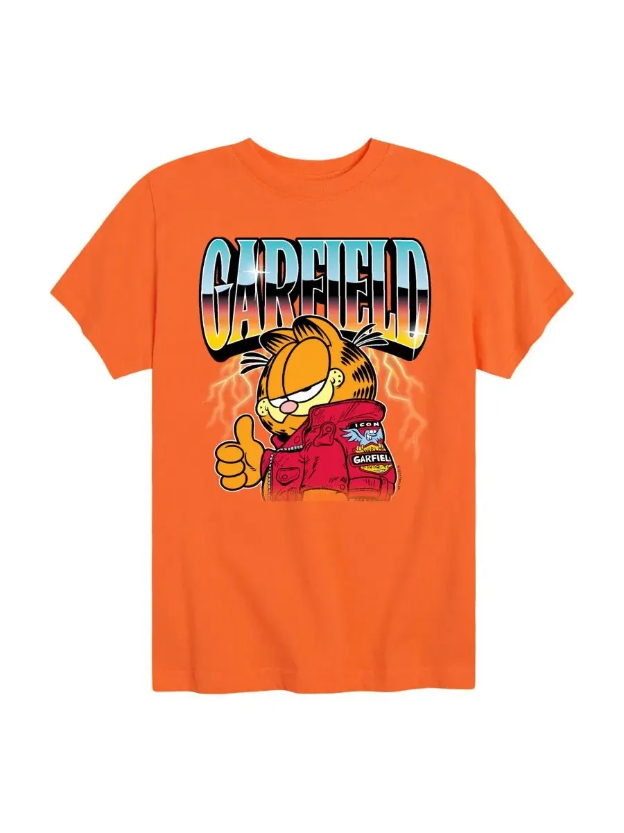 Детская футболка с коротким рукавом и графическим принтом, размер 8-20 Garfield — изображение 1 из 3, оранжевый