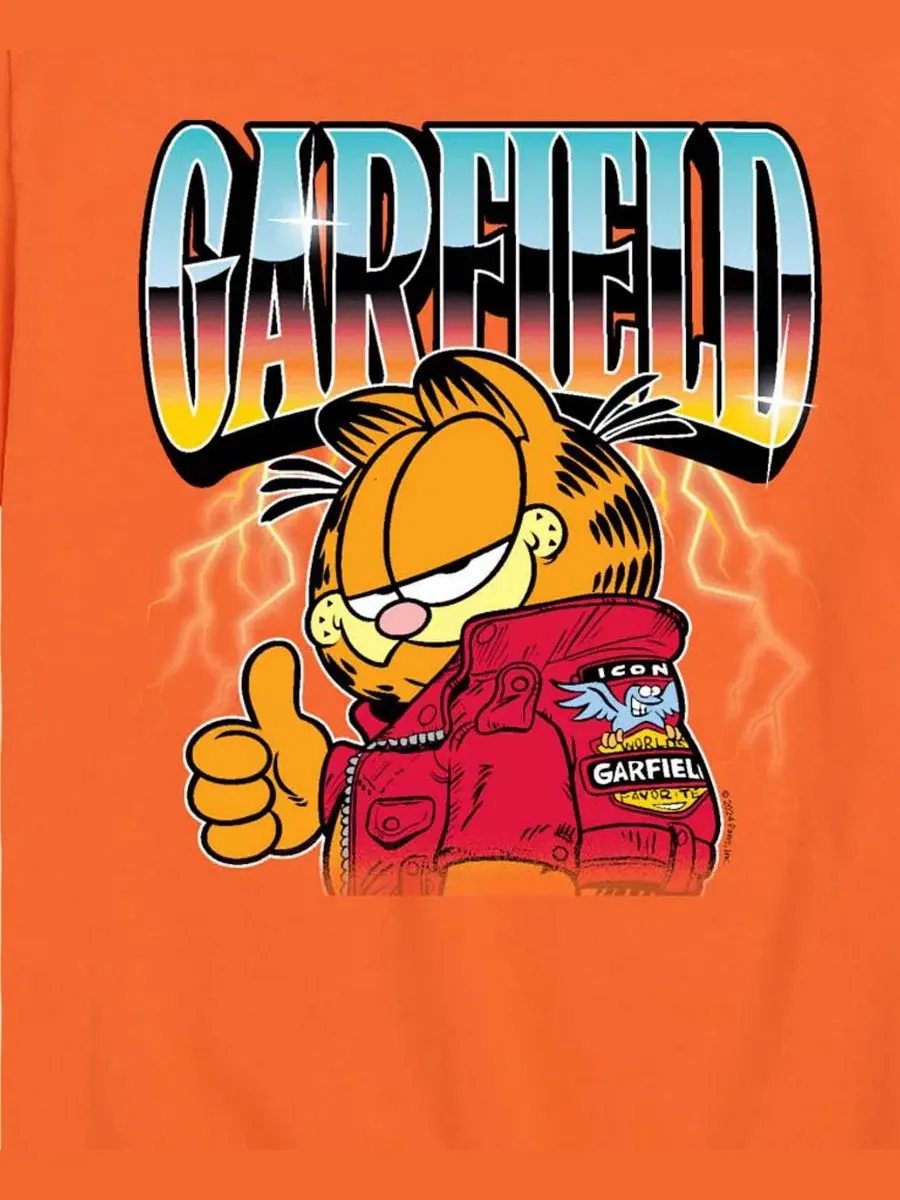 Детская футболка с коротким рукавом и графическим принтом, размер 8-20 Garfield — изображение 3 из 3, оранжевый