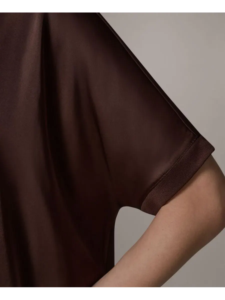 Женская блузка свободного кроя с круглым вырезом Donna Karan Weekend — изображение 5 из 7, каньонный