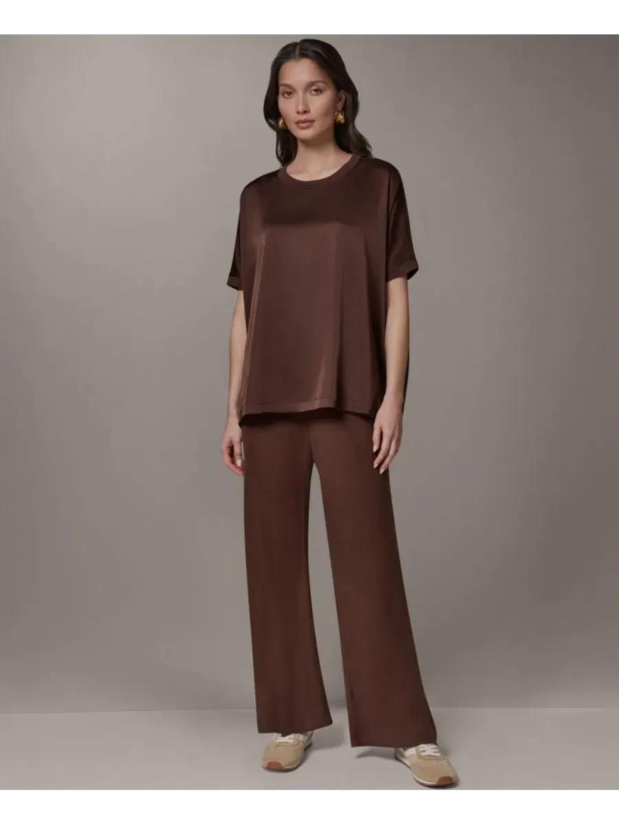 Женская блузка свободного кроя с круглым вырезом Donna Karan Weekend — изображение 6 из 7, каньонный