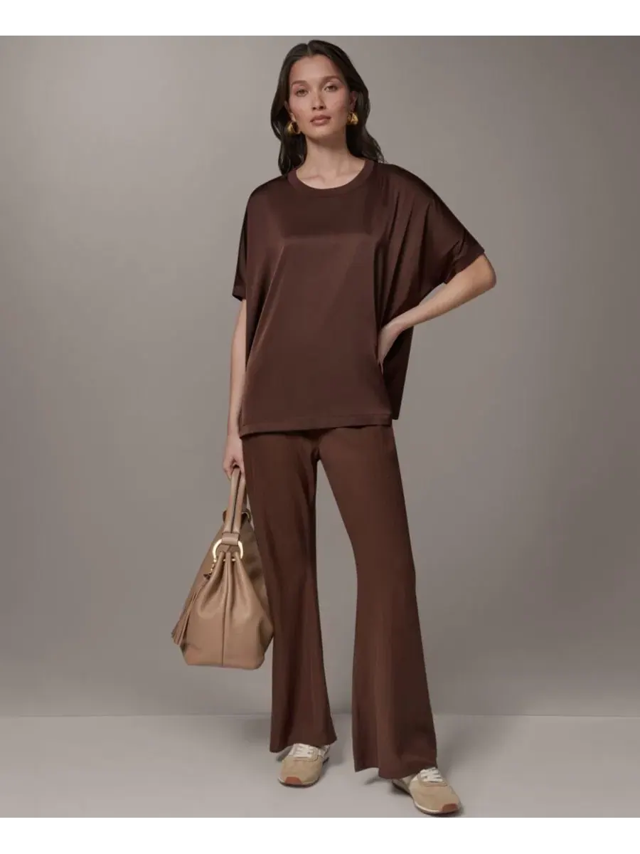 Женская блузка свободного кроя с круглым вырезом Donna Karan Weekend — изображение 7 из 7, каньонный