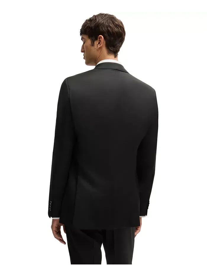 BOSS by Men's Virgin-Wool Serge Suit Jacket – Жакет мужской костюмный из чистой шерсти саржевого — изображение 3 из 4, черный