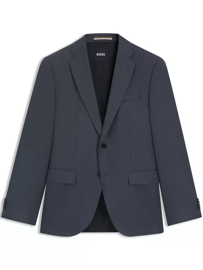 BOSS by Men's Virgin-Wool Serge Suit Jacket – Жакет мужской костюмный из чистой шерсти саржевого — изображение 2 из 4