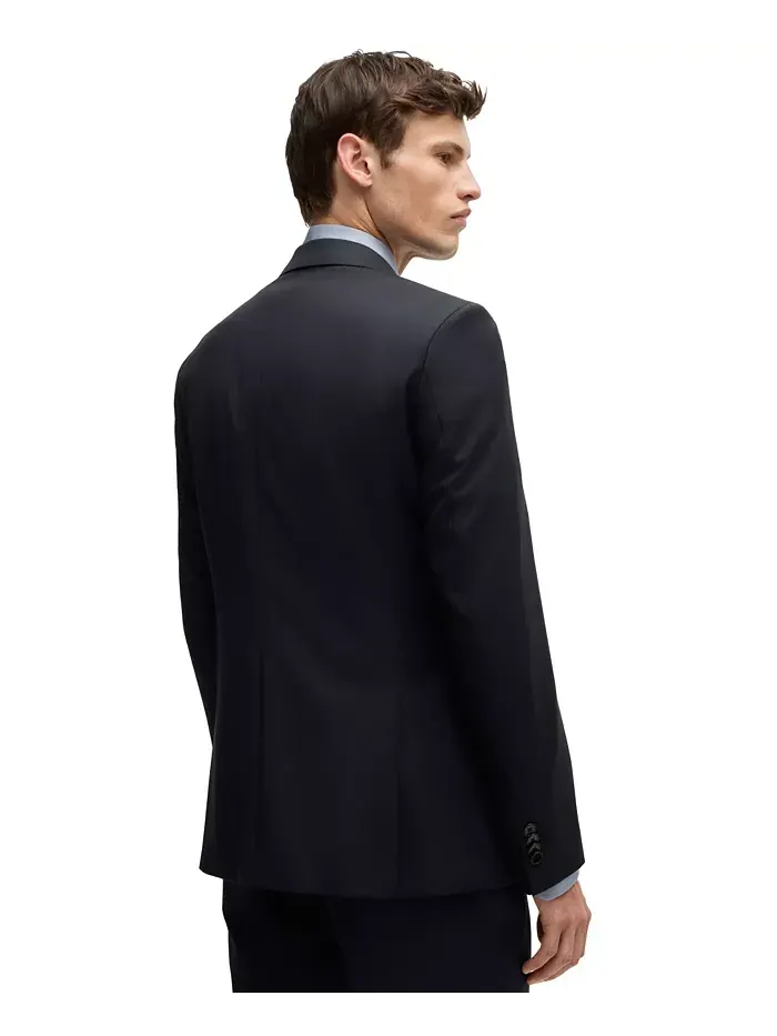 BOSS by Men's Virgin-Wool Serge Suit Jacket – Жакет мужской костюмный из чистой шерсти саржевого — изображение 3 из 4, синий