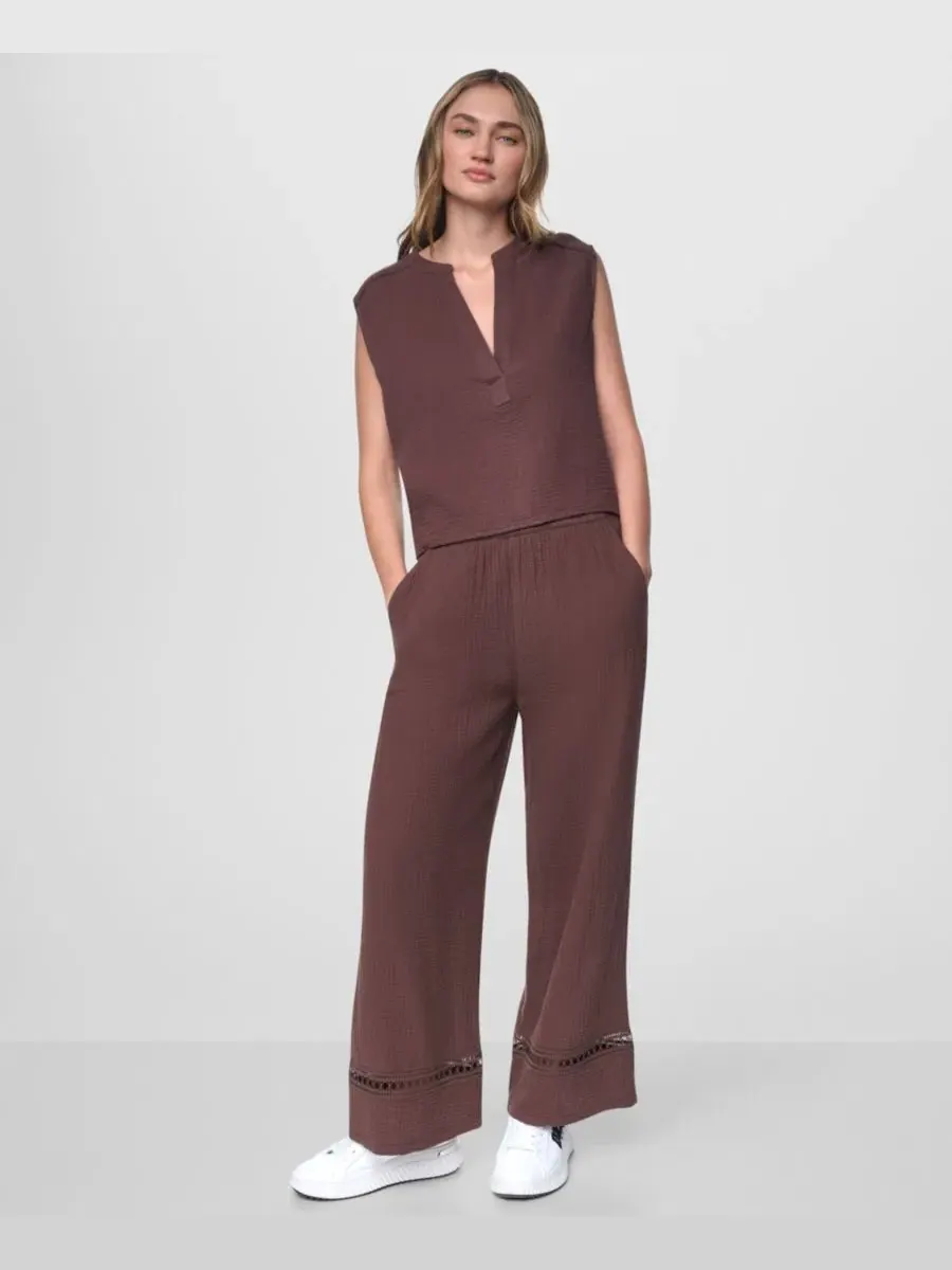 Женская блузка без рукавов с V-образным вырезом Dkny Jeans — изображение 2 из 6, орех