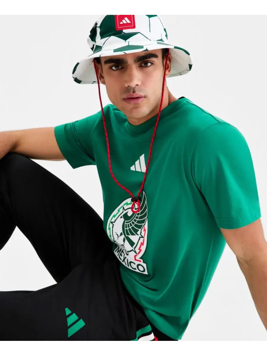 Мужская футболка с графическим изображением ДНК Мексики Adidas — изображение 6 из 6, зеленый