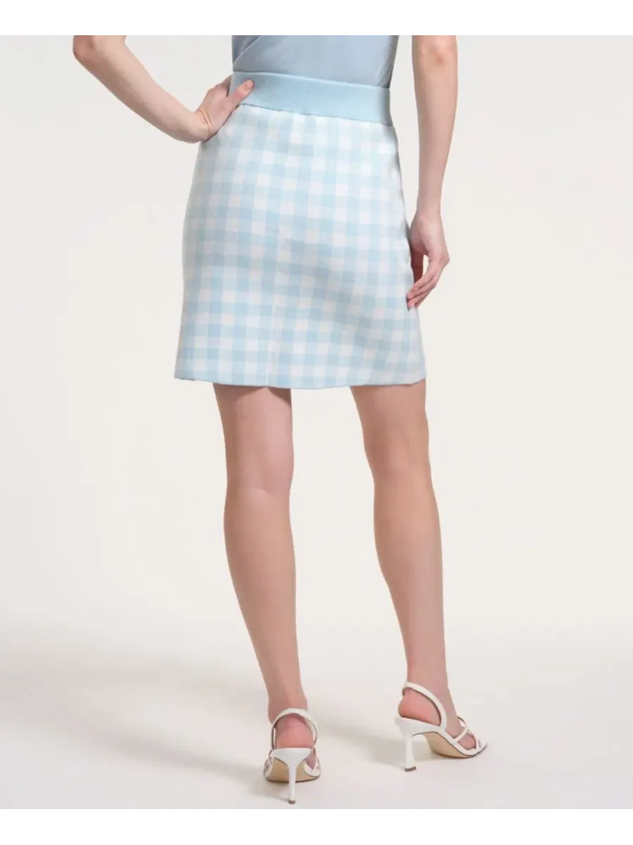 Женская юбка миди в клетку Isaac Mizrahi — изображение 3 из 3, белый