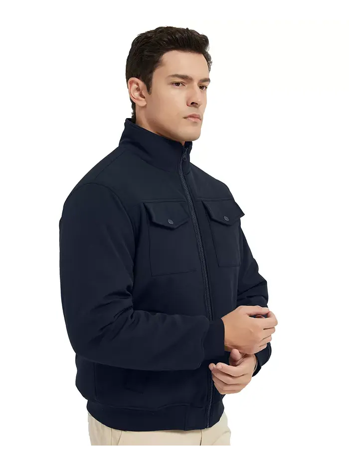 Мужская куртка-бомбер утилитарная Stand Collor Softshell Hawke & Co. — изображение 2 из 4, синий