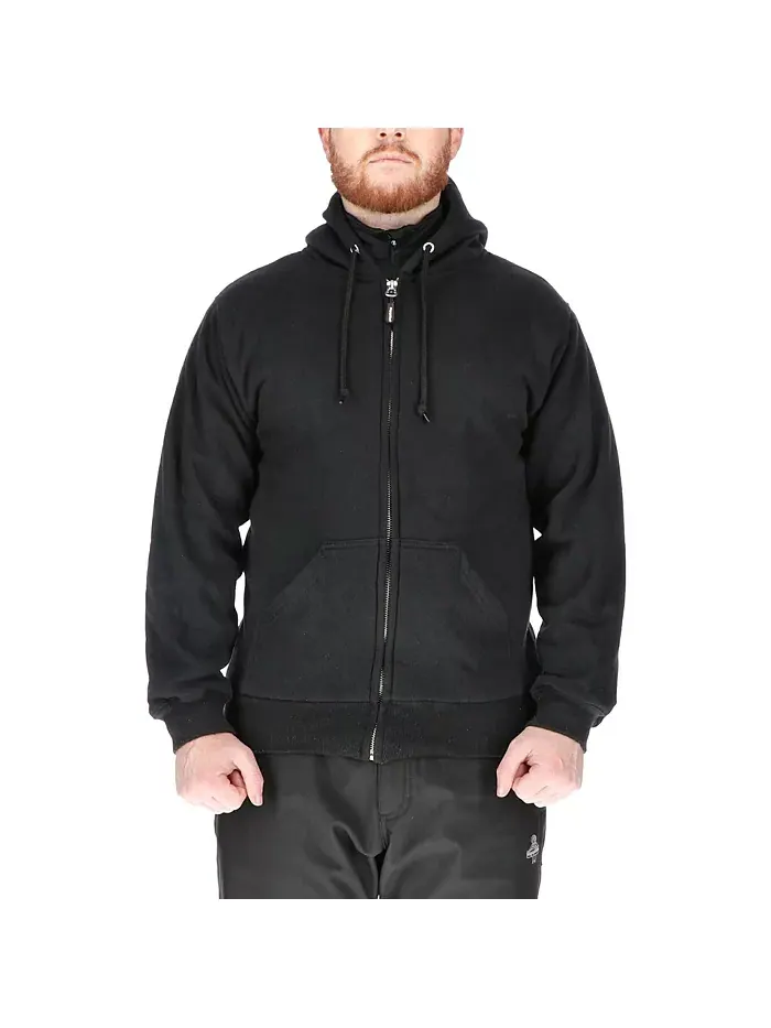 Утепленная толстовка с капюшоном Big & Tall – прочная, теплая, удобная RefrigiWear — черный