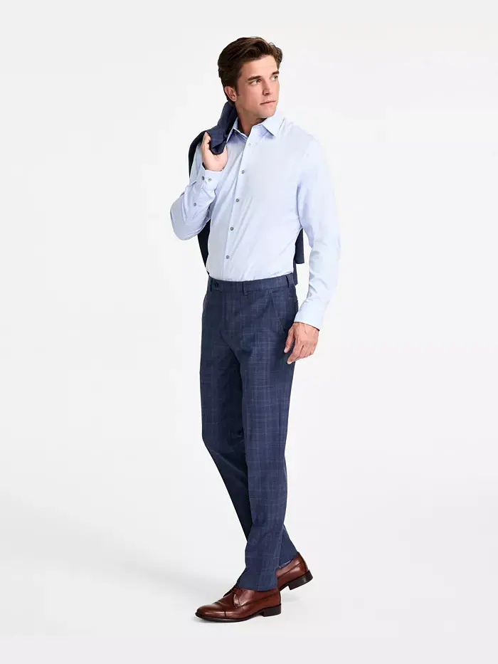 Мужские классические брюки Slim-Fit из шерстяной смеси Calvin Klein — изображение 2 из 7, синий