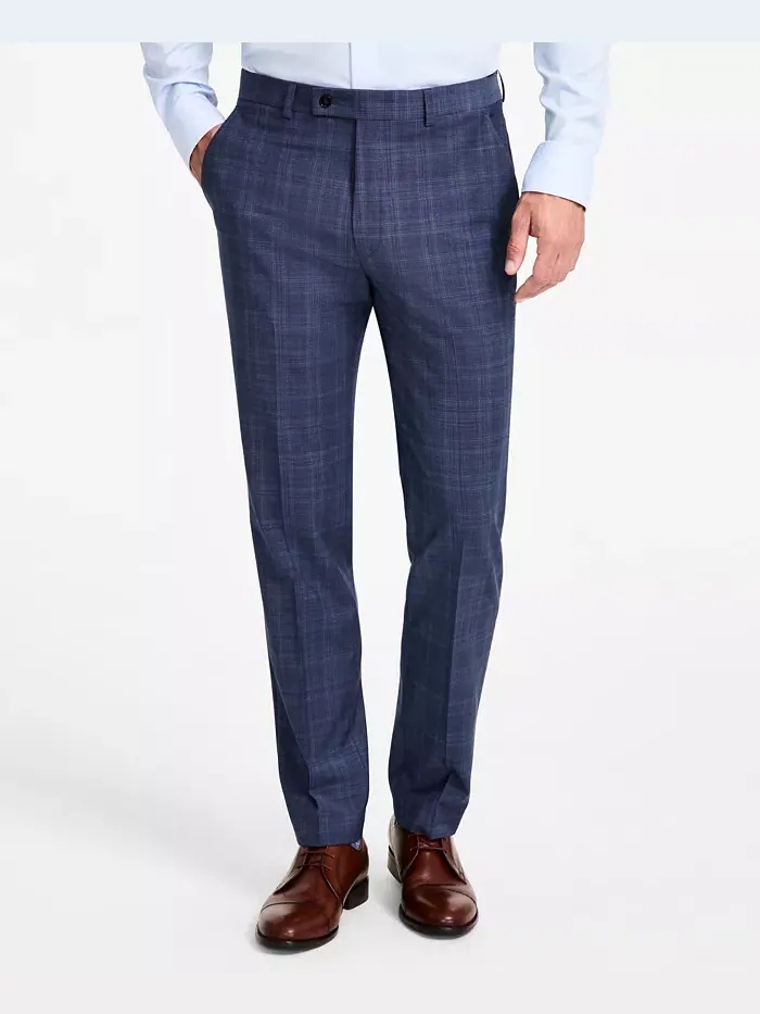 Мужские классические брюки Slim-Fit из шерстяной смеси Calvin Klein — изображение 3 из 7, синий