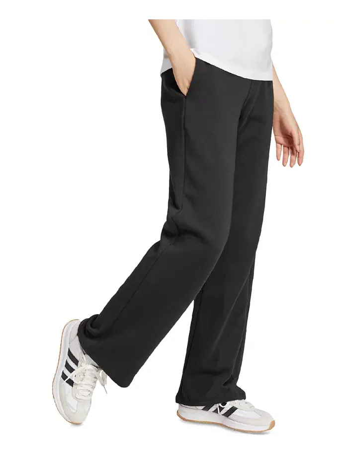 Женские брюки Essentials Feel Cozy Mid-Rise с открытым низом Adidas — изображение 2 из 5, черный