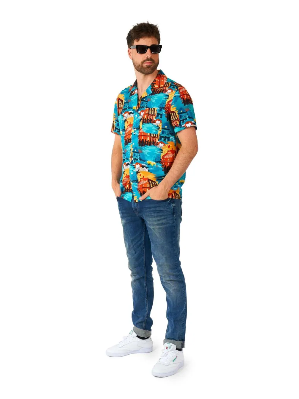 Мужская официальная футболка IT Hawaii - Футболка для вечеринки в стиле Хэллоуина - С коротким — изображение 2 из 4, мульти