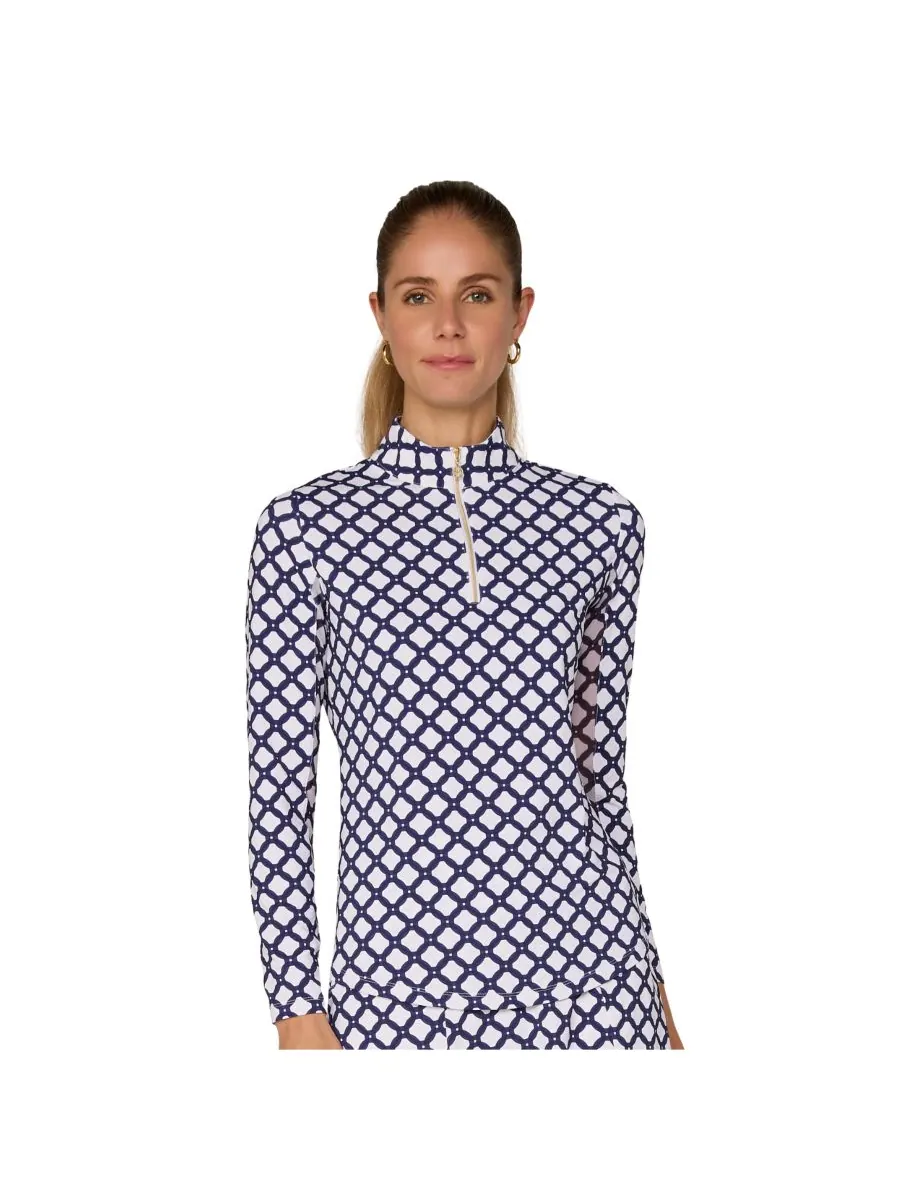 Топ с длинными рукавами и воротником-стойкой от G Lifestyle G Lifestyle Clothing — синий