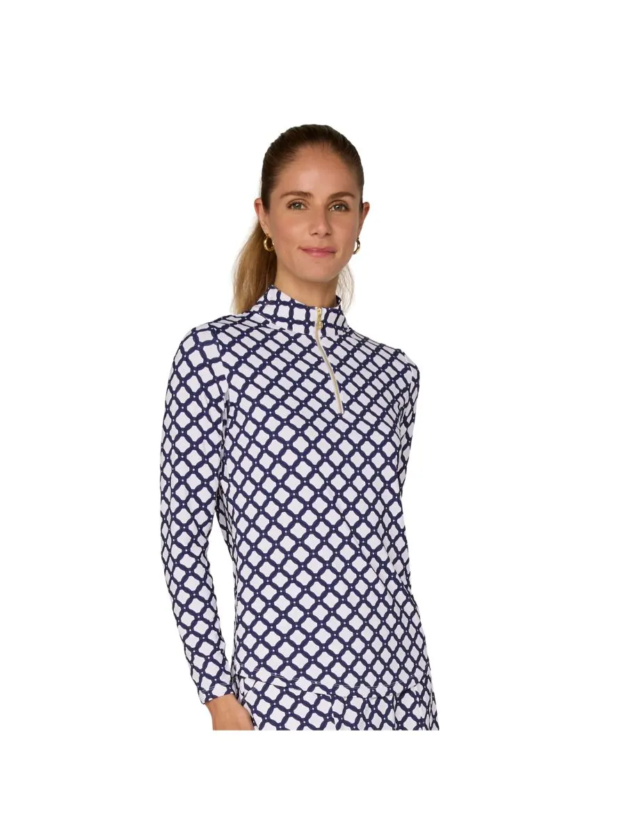 Топ с длинными рукавами и воротником-стойкой от G Lifestyle G Lifestyle Clothing — изображение 2 из 3, темно-синий