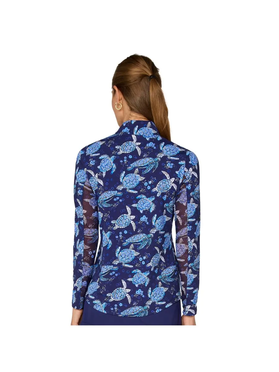 Топ с длинными рукавами и воротником-стойкой от G Lifestyle G Lifestyle Clothing — изображение 3 из 4, темно-синий