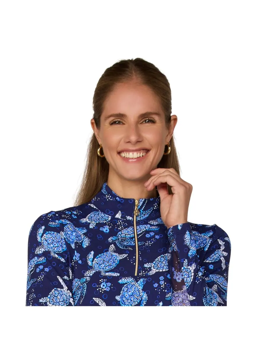 Топ с длинными рукавами и воротником-стойкой от G Lifestyle G Lifestyle Clothing — изображение 4 из 4, темно-синий