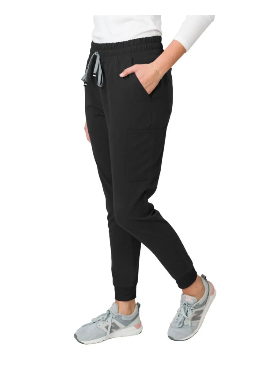 Женские спортивные брюки Madison Mid-rise Slim Jogger Scrub Pant Medgear — изображение 2 из 2, черный