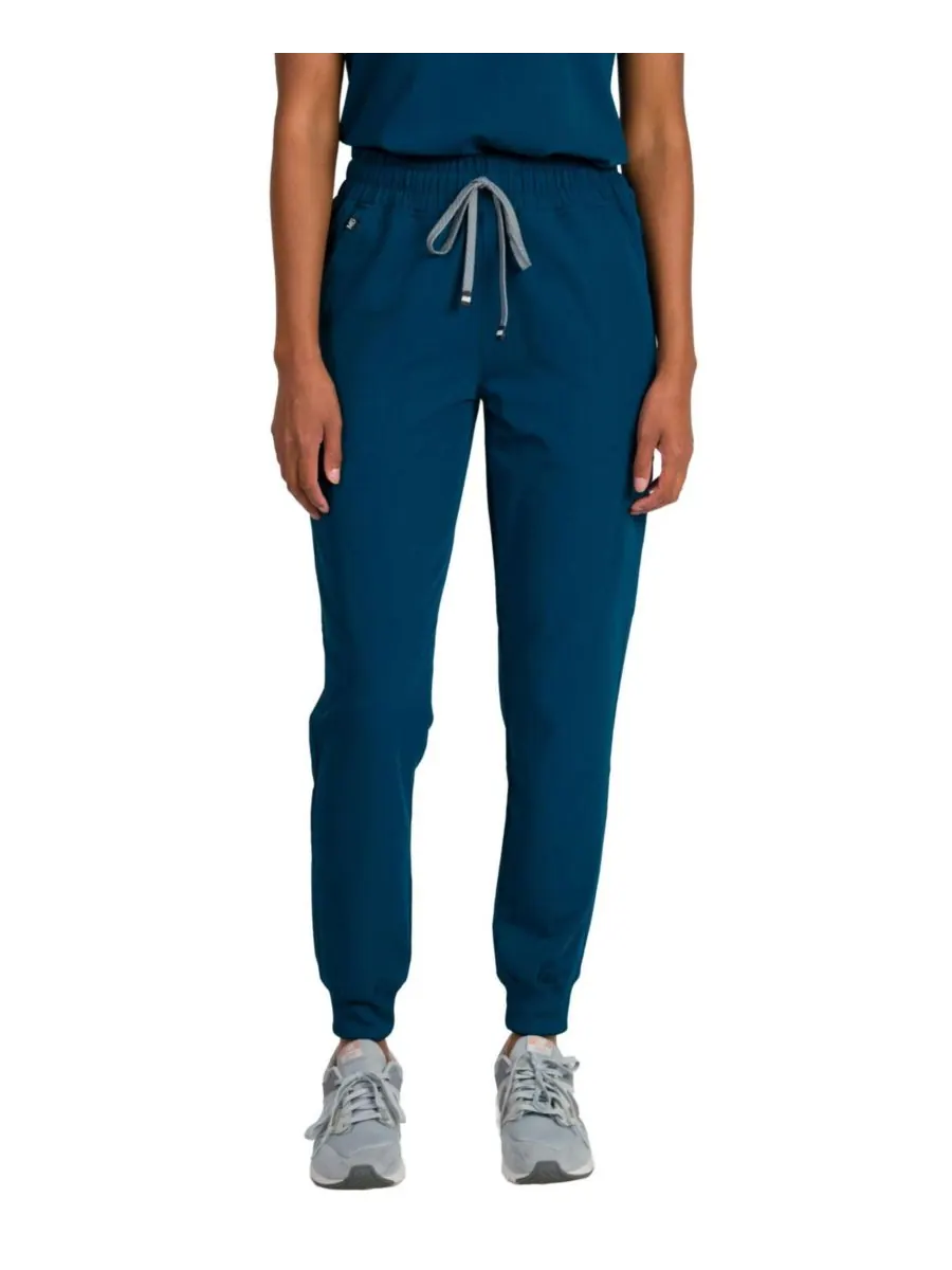 Женские спортивные брюки Madison Mid-rise Slim Jogger Scrub Pant Medgear — изображение 2 из 3, лазурный