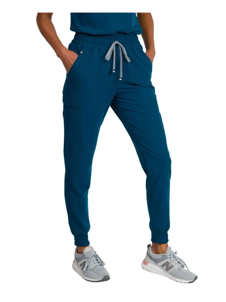 Женские спортивные брюки Madison Mid-rise Slim Jogger Scrub Pant Medgear — изображение 3 из 3, лазурный