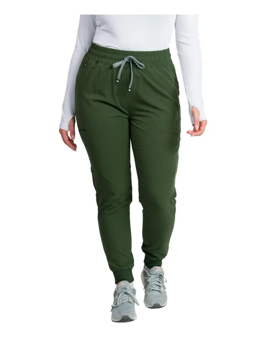 Женские спортивные брюки Madison Mid-rise Slim Jogger Scrub Pant Medgear — изображение 1 из 3, зеленый
