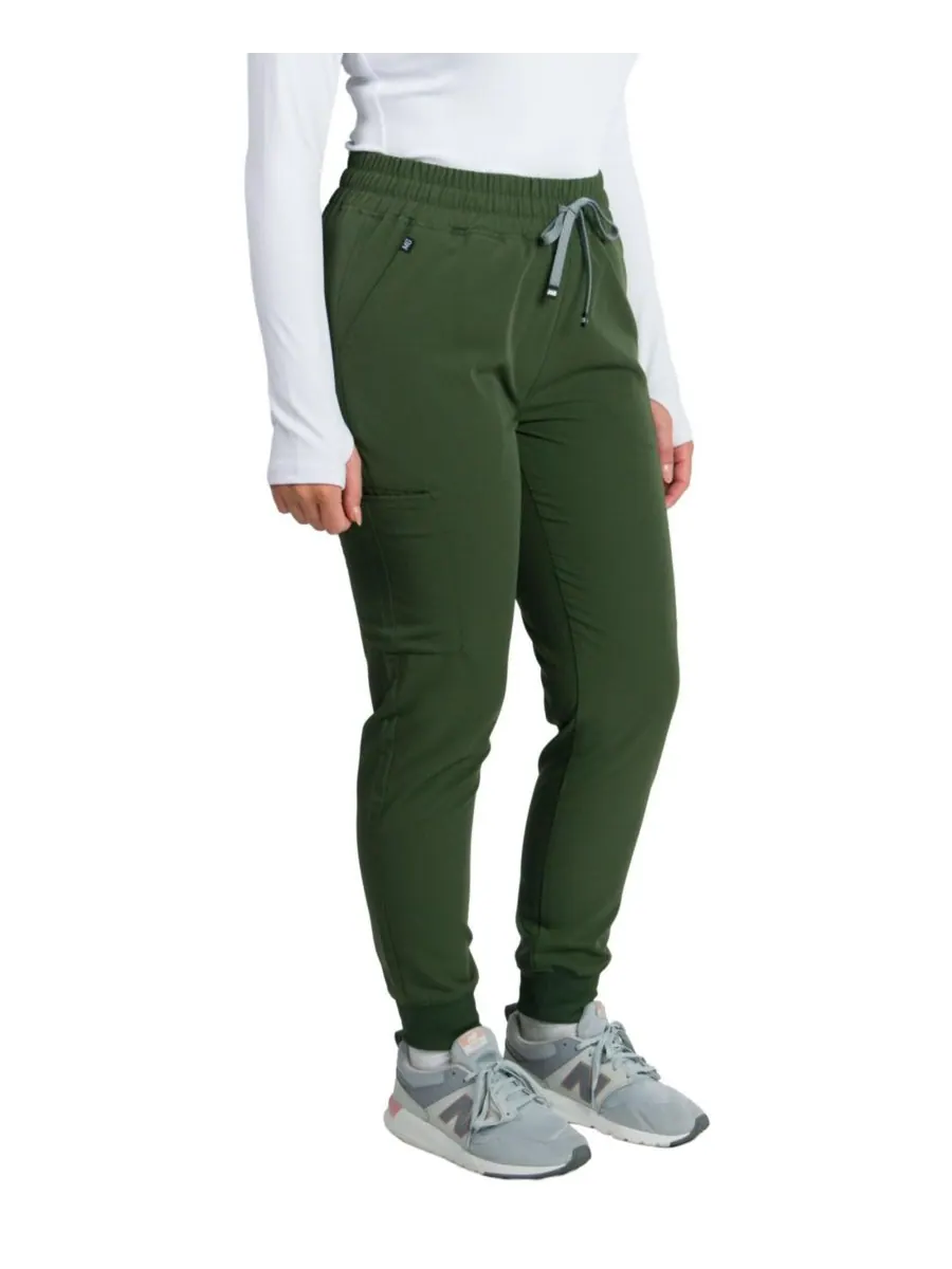 Женские спортивные брюки Madison Mid-rise Slim Jogger Scrub Pant Medgear — изображение 2 из 3, зеленый