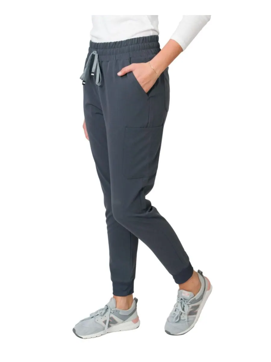 Женские спортивные брюки Madison Mid-rise Slim Jogger Scrub Pant Medgear — изображение 2 из 2, темный серый