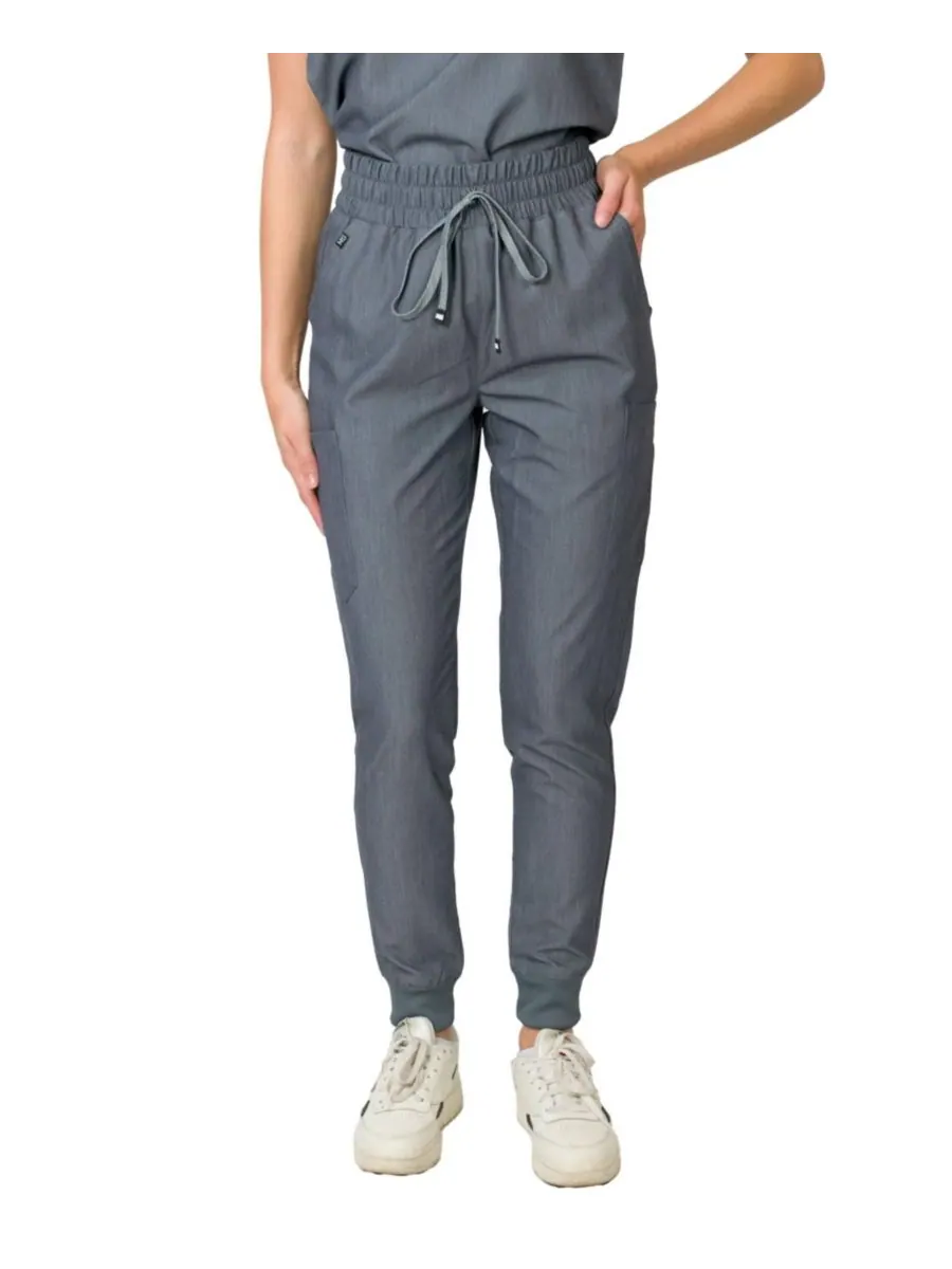 Женские спортивные брюки Madison Mid-rise Slim Jogger Scrub Pant Medgear — изображение 1 из 3, графитовый