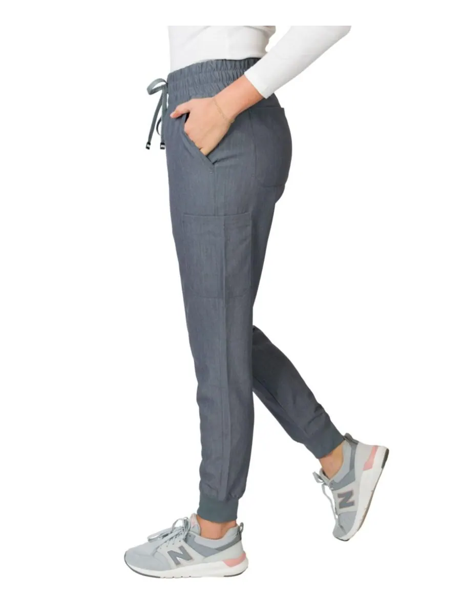 Женские спортивные брюки Madison Mid-rise Slim Jogger Scrub Pant Medgear — изображение 2 из 3, графитовый