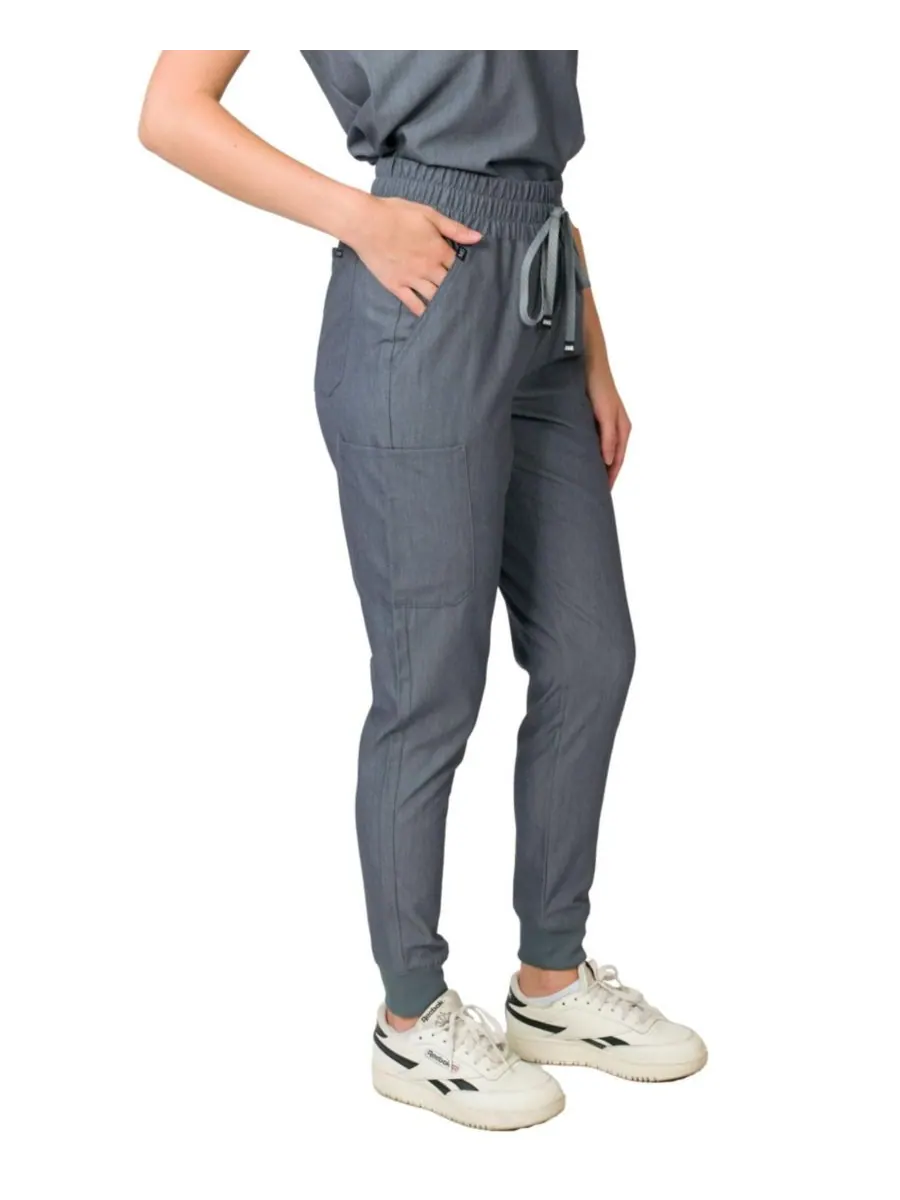 Женские спортивные брюки Madison Mid-rise Slim Jogger Scrub Pant Medgear — изображение 3 из 3, графитовый