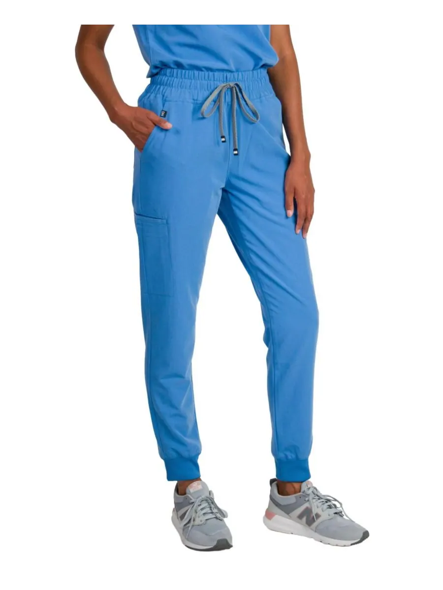 Женские спортивные брюки Madison Mid-rise Slim Jogger Scrub Pant Medgear, Ceil — изображение 1 из 3