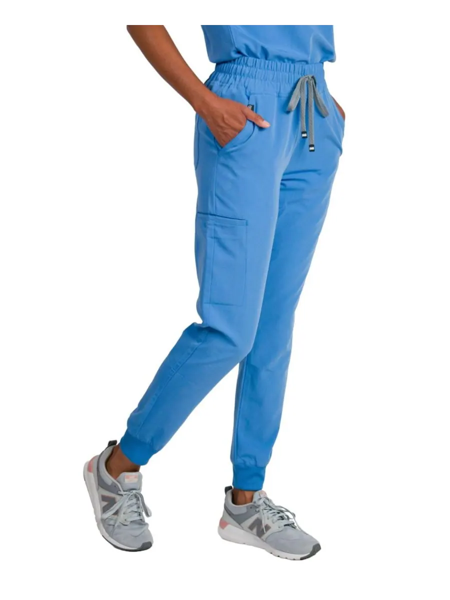 Женские спортивные брюки Madison Mid-rise Slim Jogger Scrub Pant Medgear, Ceil — изображение 2 из 3