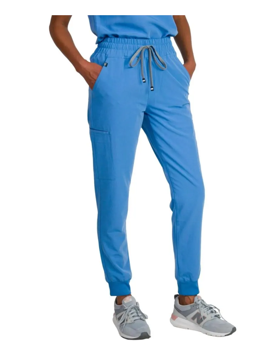 Женские спортивные брюки Madison Mid-rise Slim Jogger Scrub Pant Medgear, Ceil — изображение 3 из 3
