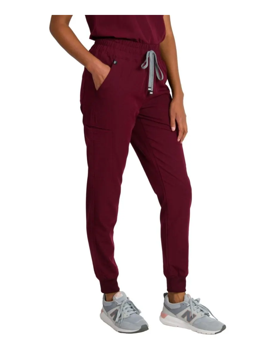 Женские спортивные брюки Madison Mid-rise Slim Jogger Scrub Pant Medgear — изображение 2 из 3, красный