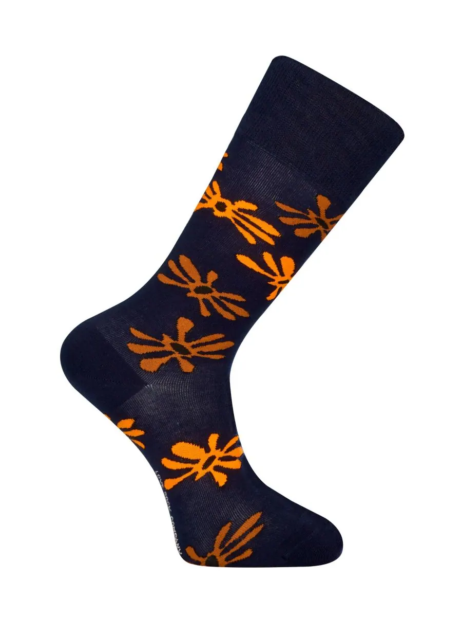 Мужские носки с цветочным рисунком Love Sock Company — изображение 2 из 3, темно-синий
