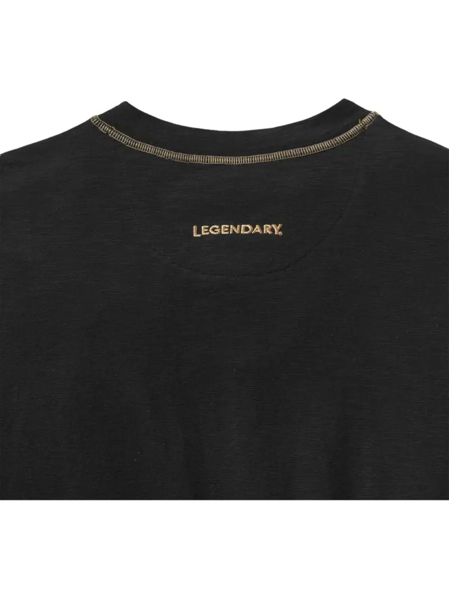 Мужская рубашка-поло Maverick Slub Henley с длинным рукавом Legendary Whitetails — изображение 2 из 8, черный