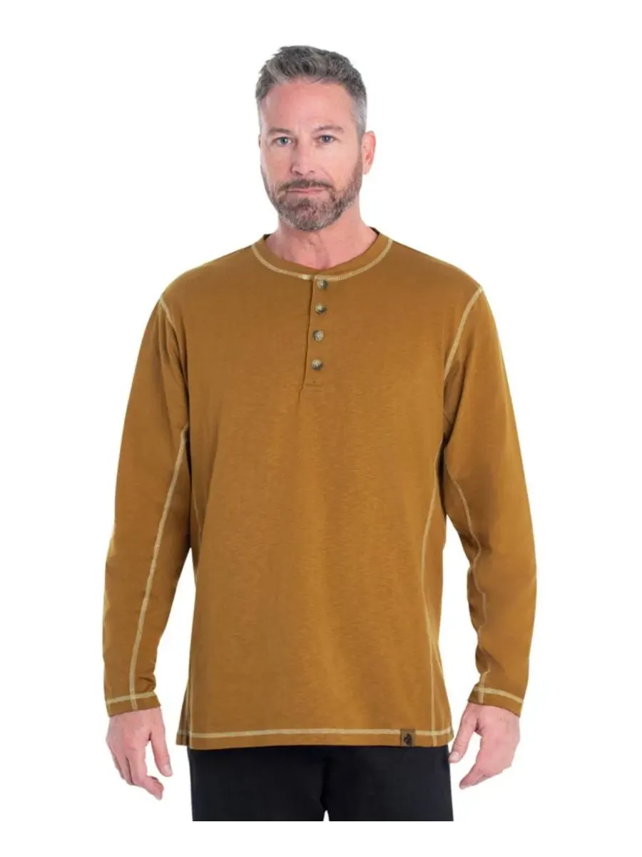 Мужская рубашка-поло с длинным рукавом Maverick Slub Henley Legendary Whitetails — коричневый