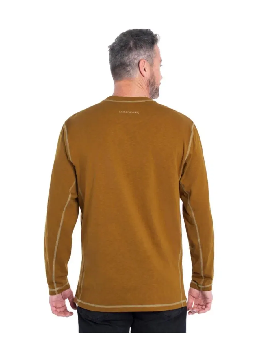 Мужская рубашка-поло с длинным рукавом Maverick Slub Henley Legendary Whitetails — изображение 3 из 7, коричневый