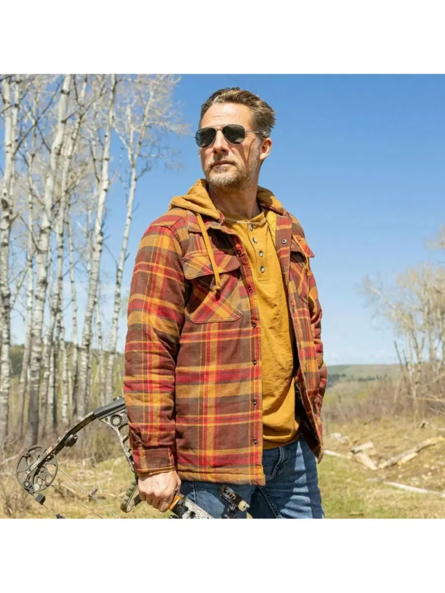 Мужская рубашка-поло с длинным рукавом Maverick Slub Henley Legendary Whitetails — изображение 4 из 7, коричневый
