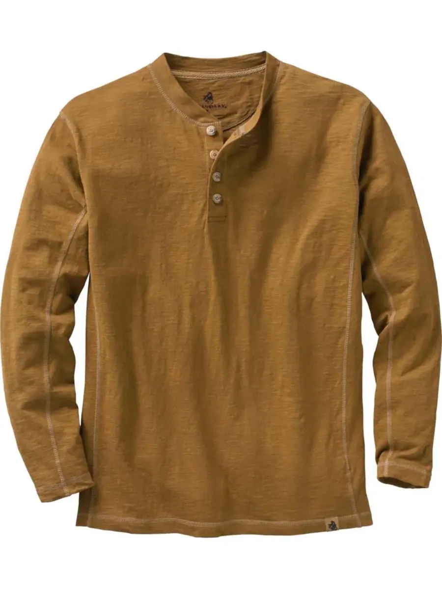 Мужская рубашка-поло с длинным рукавом Maverick Slub Henley Legendary Whitetails — изображение 7 из 7, коричневый