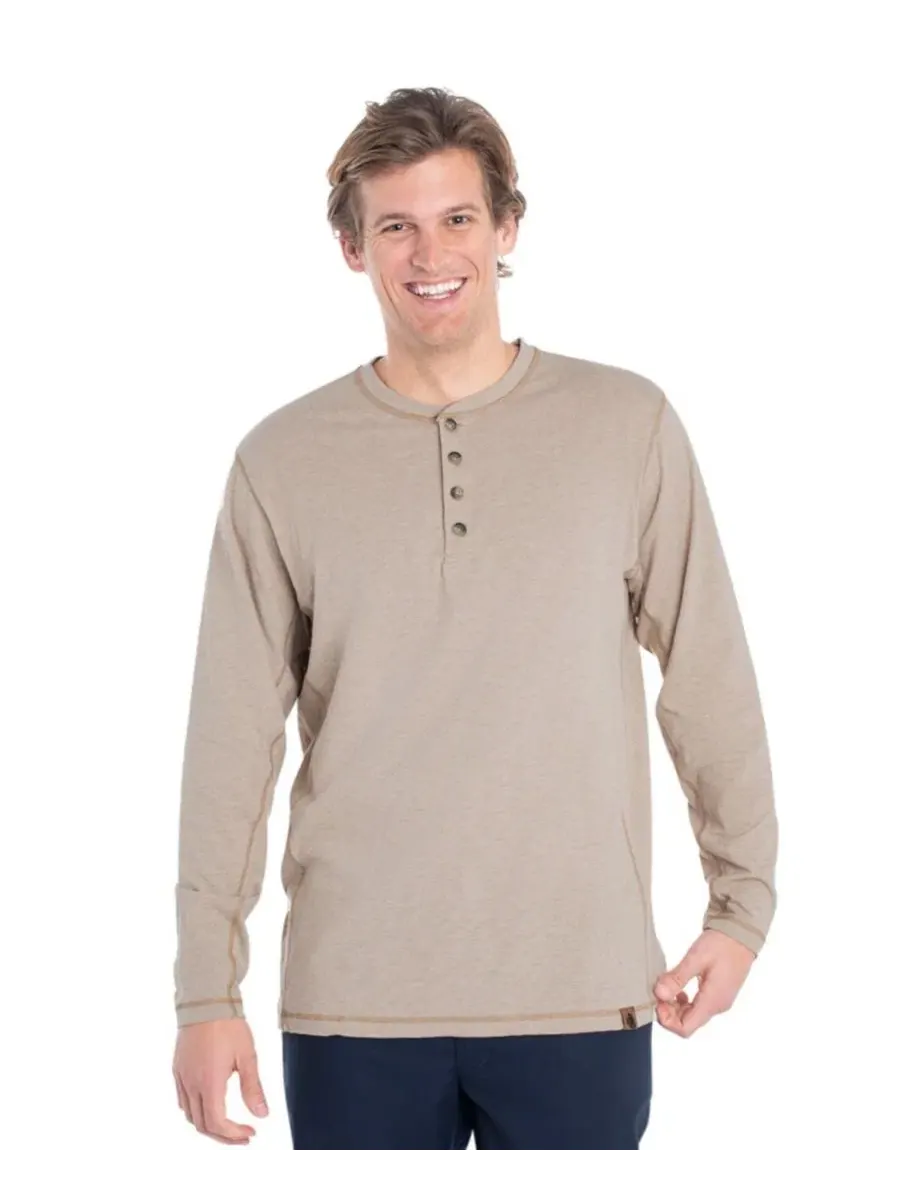 Мужская рубашка-поло Maverick Slub Henley Long Sleeve Shirt Legendary Whitetails, Thicket Heather — изображение 1 из 8