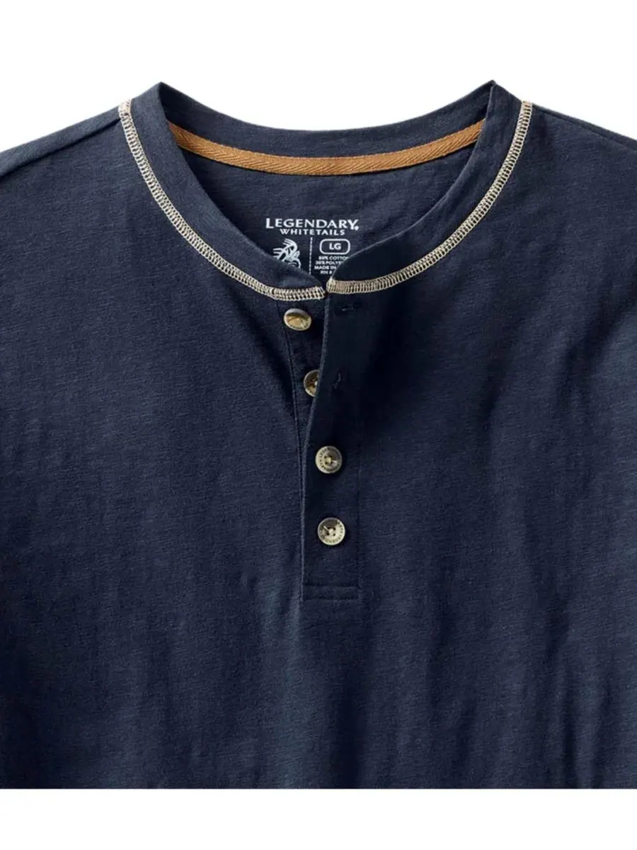 Мужская фланелевая рубашка с длинным рукавом, модель Maverick Slub Henley Legendary Whitetails — изображение 6 из 8