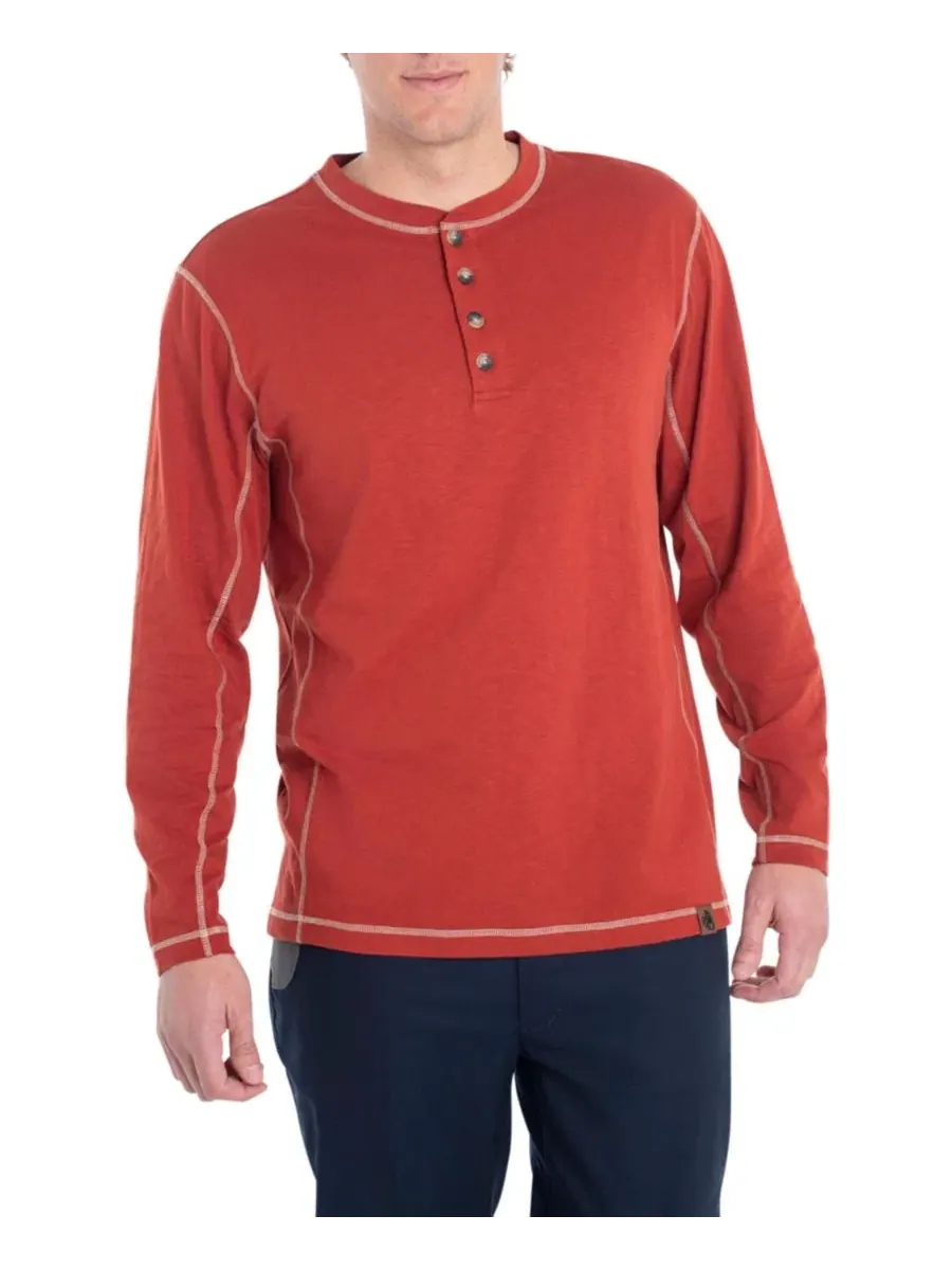 Мужская рубашка-поло с длинным рукавом Maverick Slub Henley Legendary Whitetails — изображение 1 из 6, красный