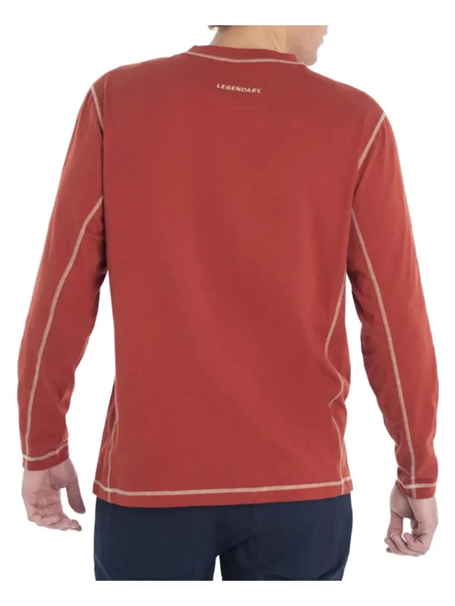 Мужская рубашка-поло с длинным рукавом Maverick Slub Henley Legendary Whitetails — изображение 4 из 6, красный