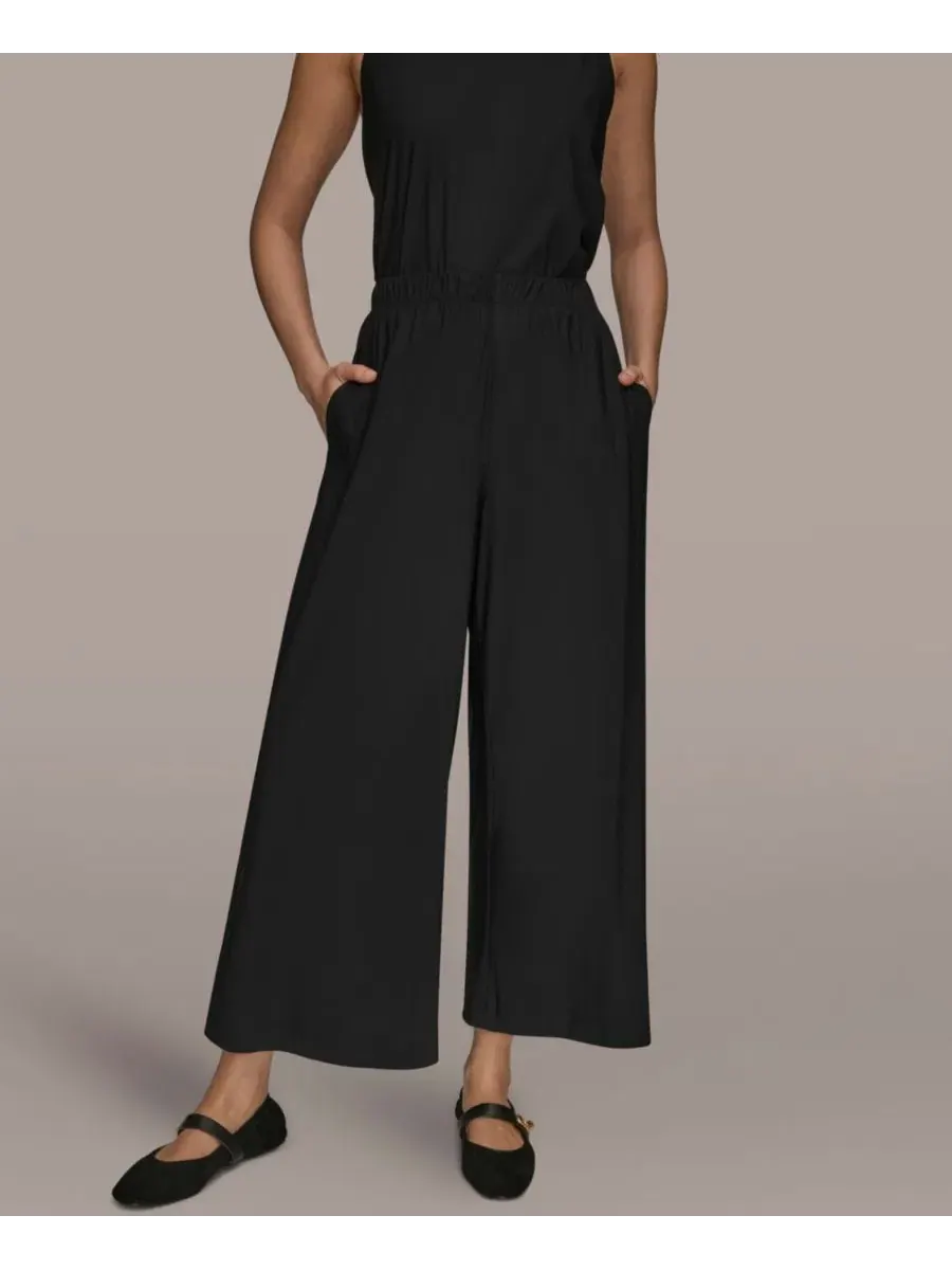 Женский топ без застежек и брюки средней посадки до щиколотки Donna Karan Weekend — черный